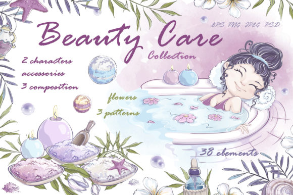 Beauty Care Illustrations: A Versatile Design Asset for Local Business Branding