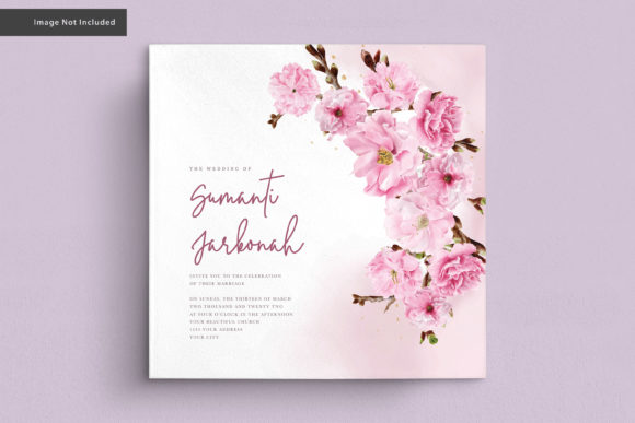 Cherry Blossom Watercolor Wedding Card