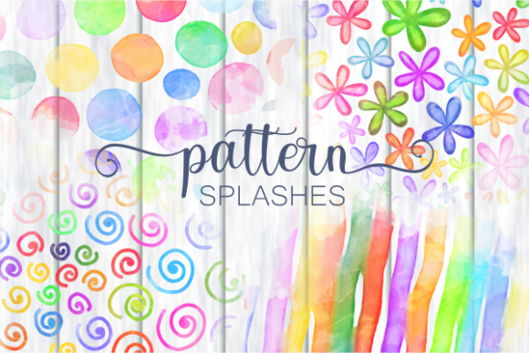 Chic Rainbow Watercolor Pattern Splashes for Crafts
