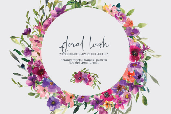 Colorful Floral Frame Clipart Set Freebies