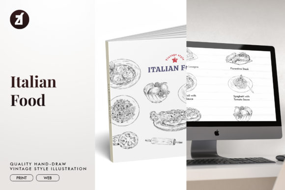 Italian Food Vintage Hand-drawn Illustrations