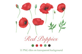 Red Poppies Flowers Clipart: A Bold Embroidery Design for Real Projects