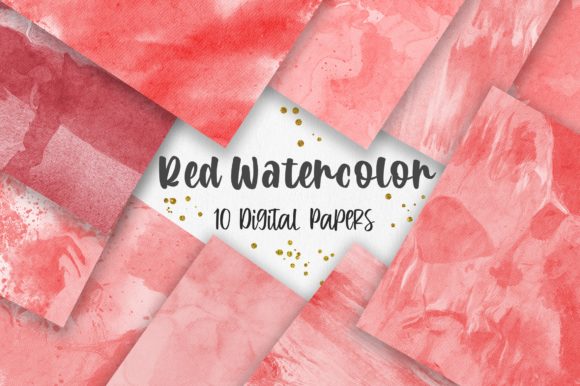 Red Watercolor Texture Digital Papers and Backgrounds