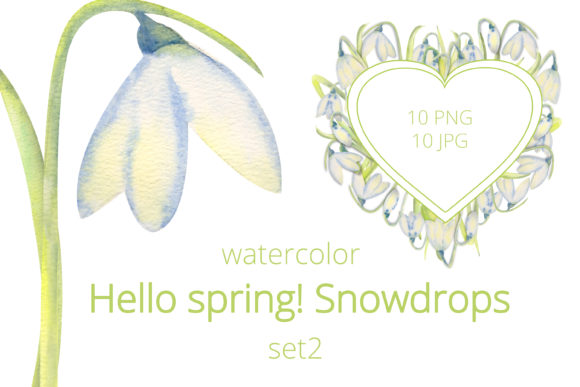 Romantic Spring Frames with Snowdrops