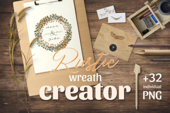 Rustic Wreath Creator: A Versatile Graphic Design Asset for Branding and Visual Content