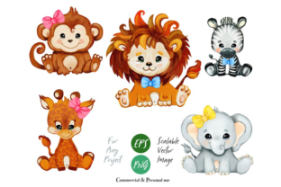 Safari Animals Clip Art and Illustrations