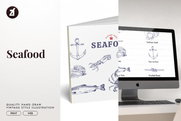 Seafood Vintage Hand-drawn Illustration