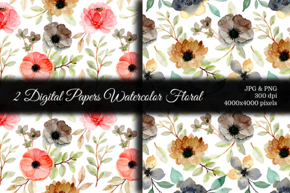 Seamless Pattern Floral Watercolor 61