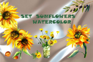 Set Sunflowers Illustrations: A Vibrant Design Asset for Creative Projects