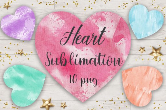 Sublimation Heart Watercolor Clipart
