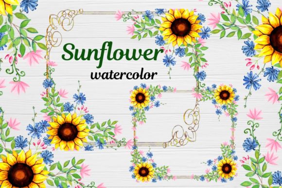 Sunflower Frames Watercolor Crafts