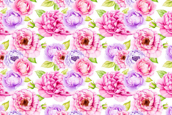Watercolor Floral Seamless Pattern and Patterns